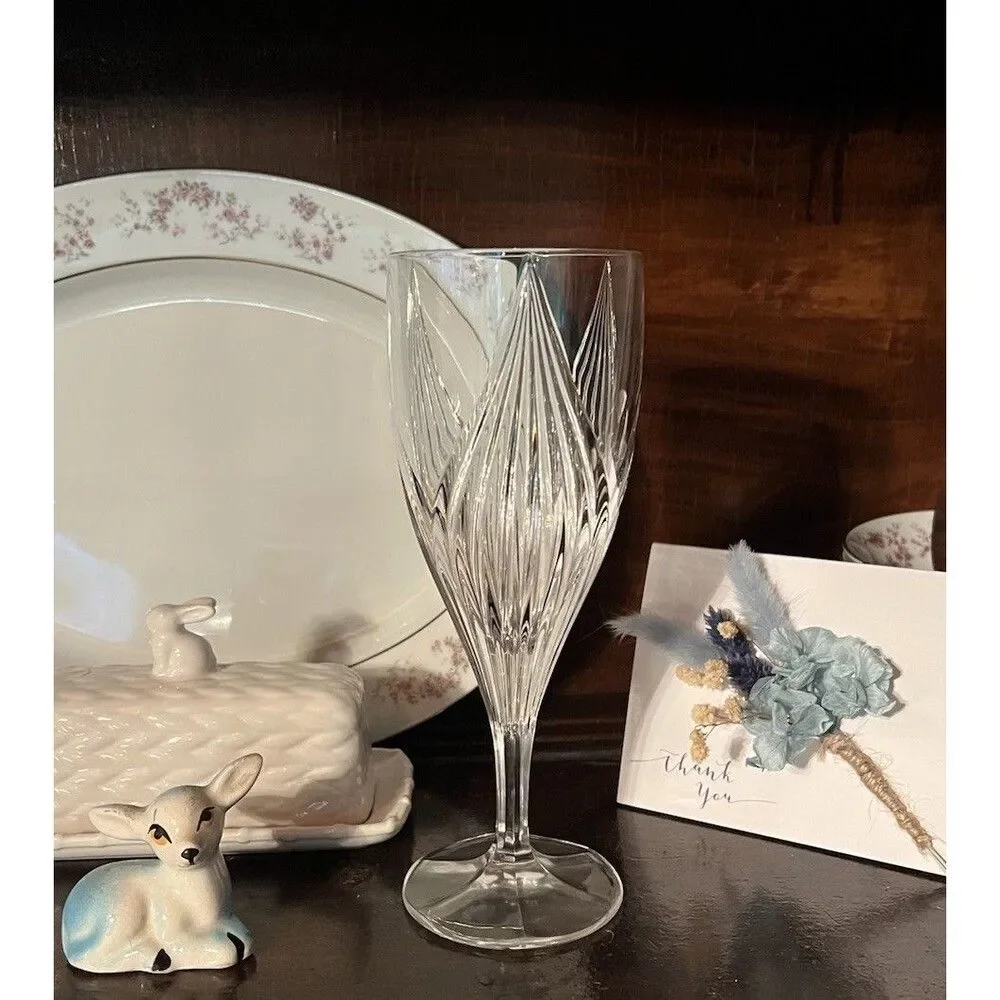 Iced Tea Goblet Glass Gorham Crystal Primrose Pattern 8 1/2